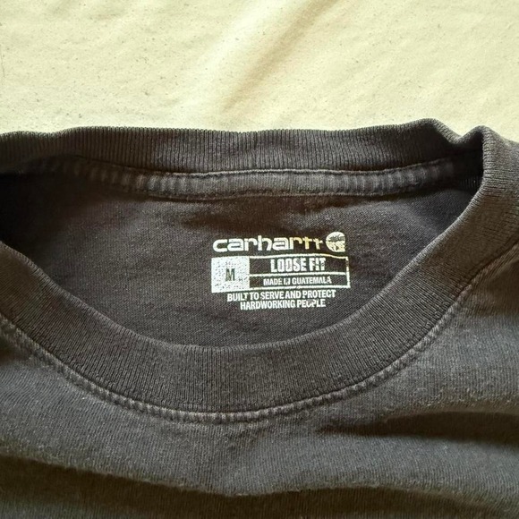 Carhartt Men's Black M Loose Fit Long Sleeve T-Shirt - Picture 3 of 4